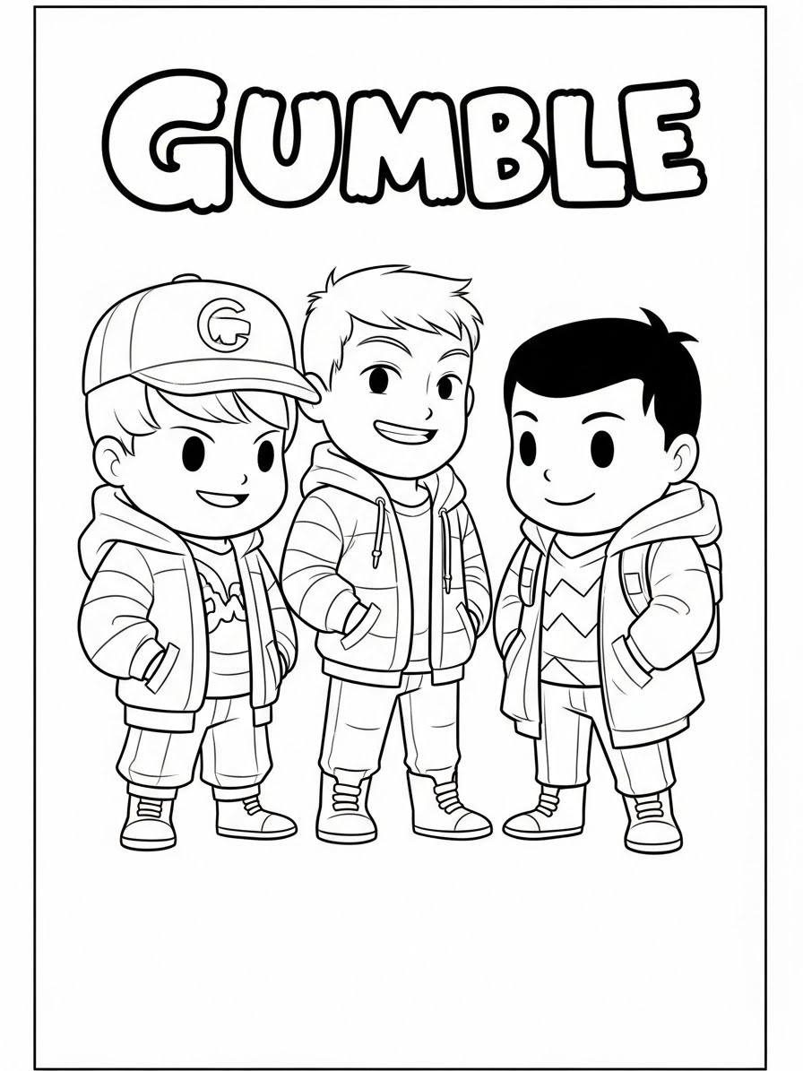 Desenho dos Stumble Guys Gumble prontos para colorir