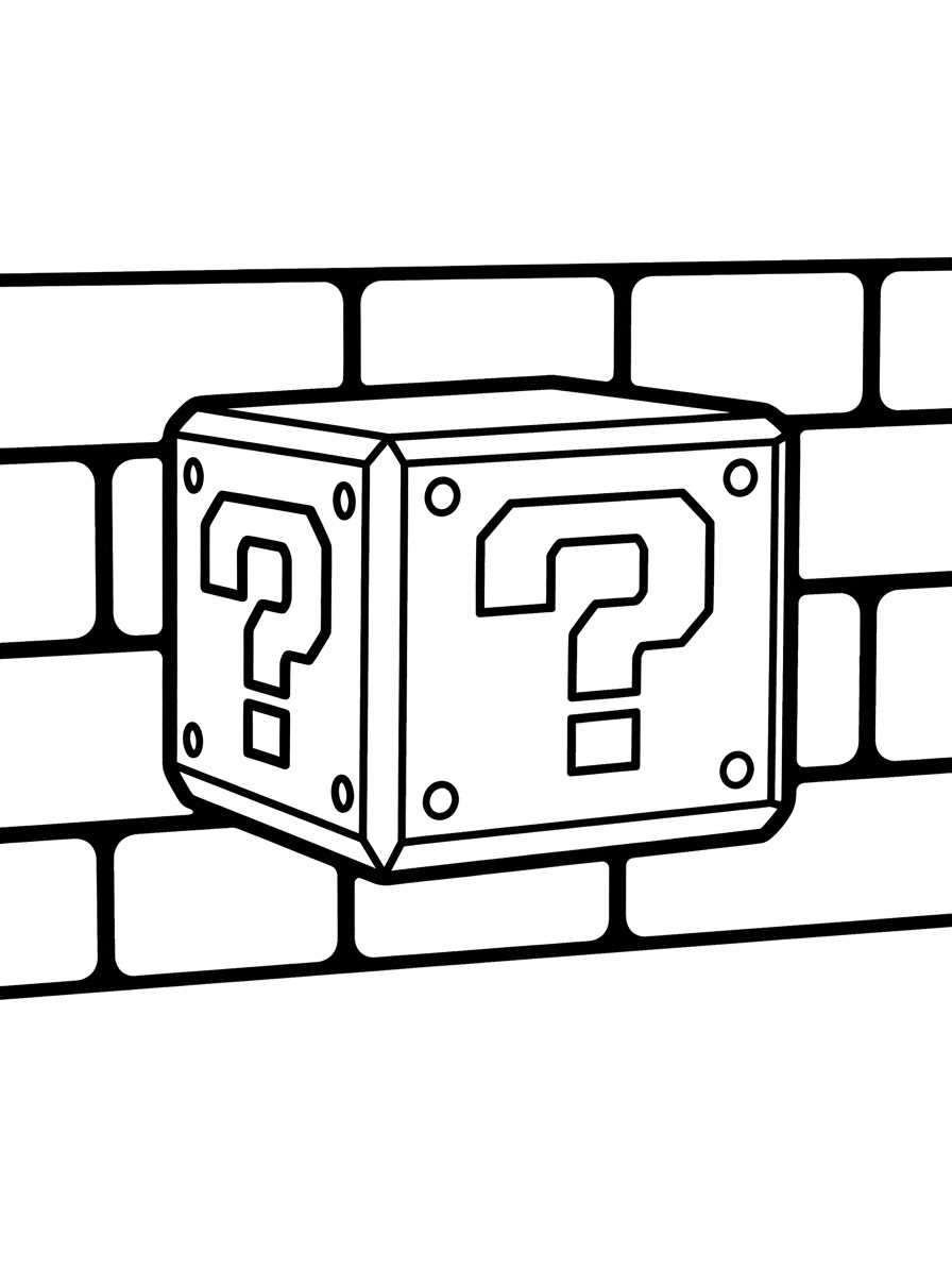 Desenho do Super Mario Bros bloco de ponto de interrogação