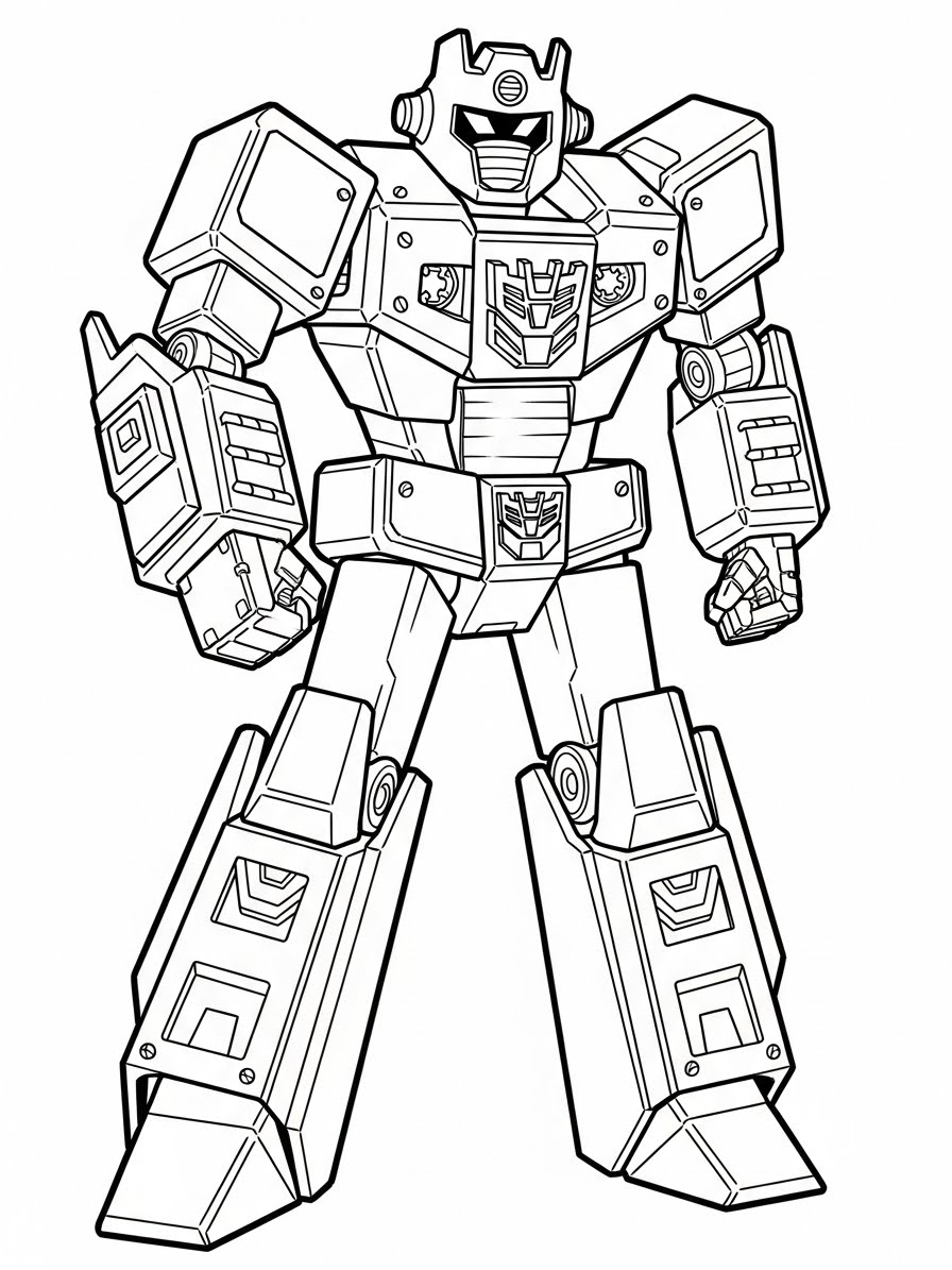 Desenho dos Transformers com robô para colorir
