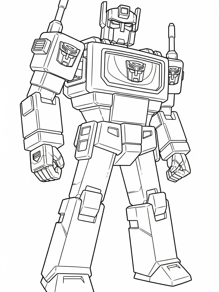 Desenho dos Transformers com o omnicron para colorir