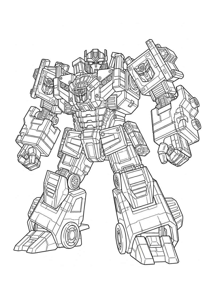Desenho dos Transformers com o megatron para colorir