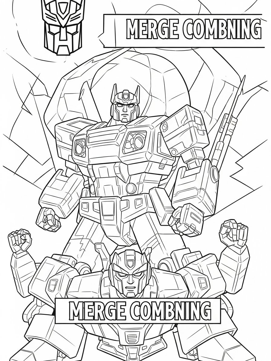 Desenho dos Transformers com o Optimus Prime e Megatron para colorir