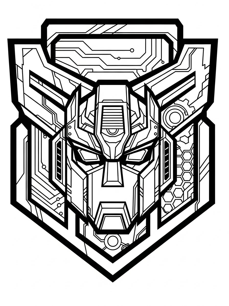 Desenho dos Transformers em estilo robô para colorir