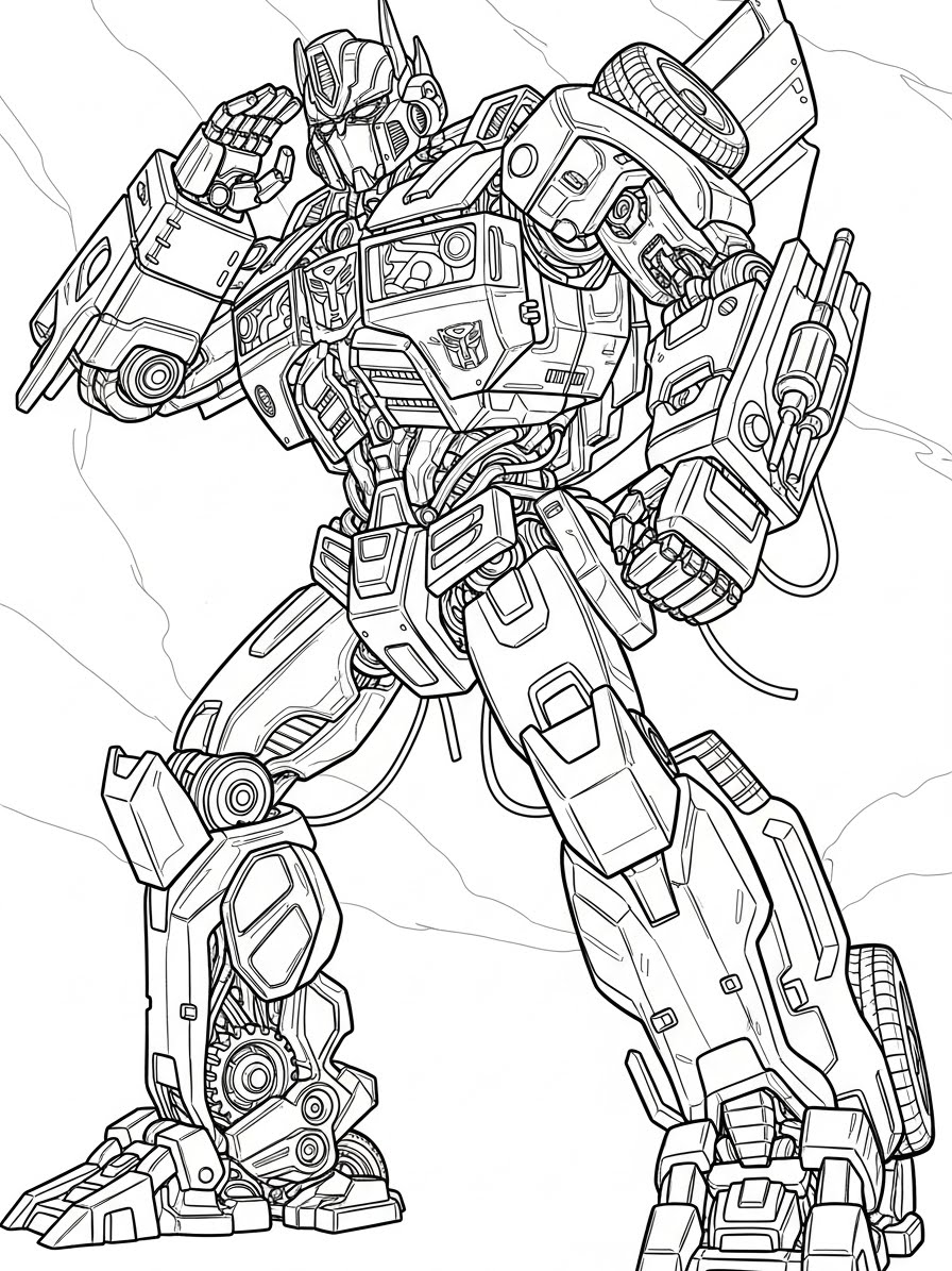 Desenho dos Transformers com o optimus prime para colorir