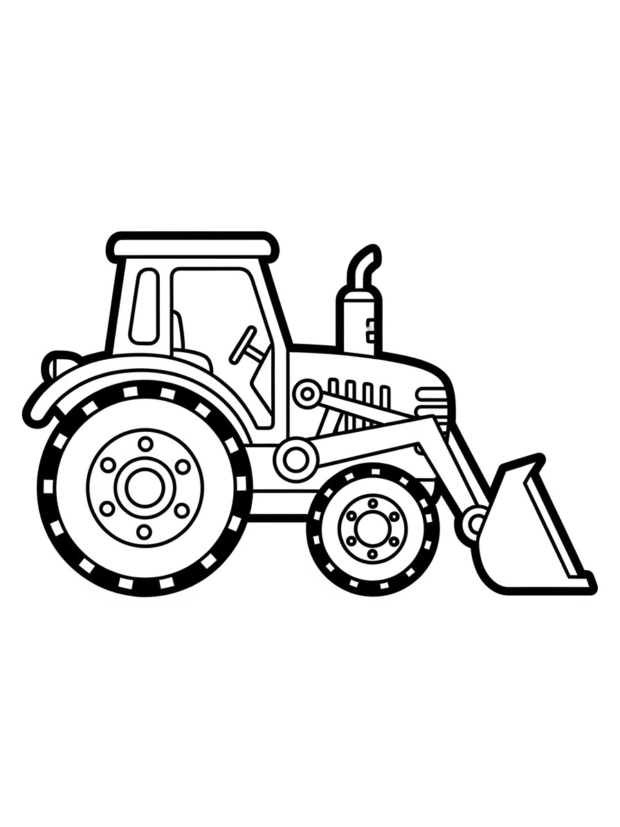 Desenho de Trator simples para colorir