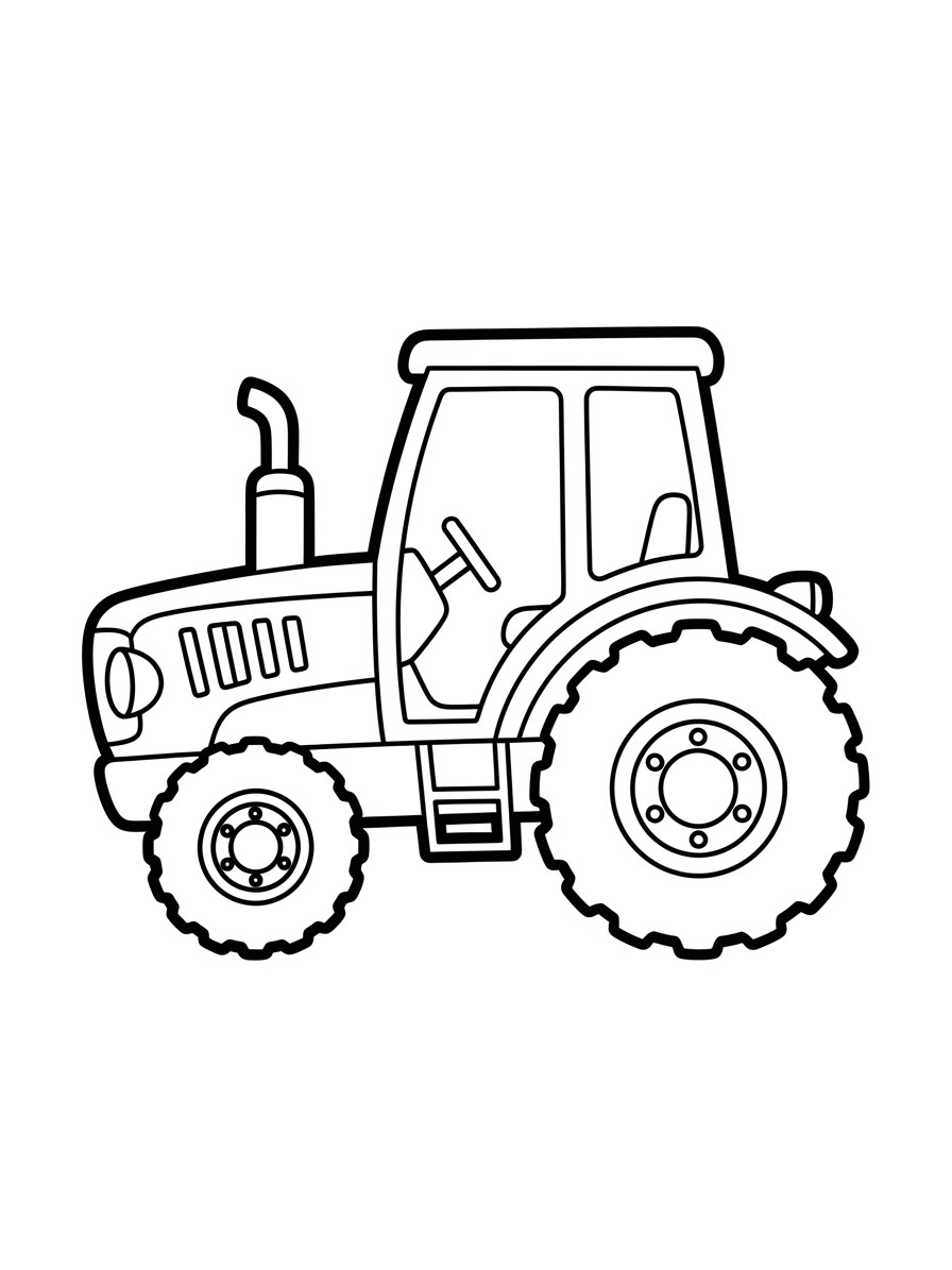 Desenho de Trator simples para colorir
