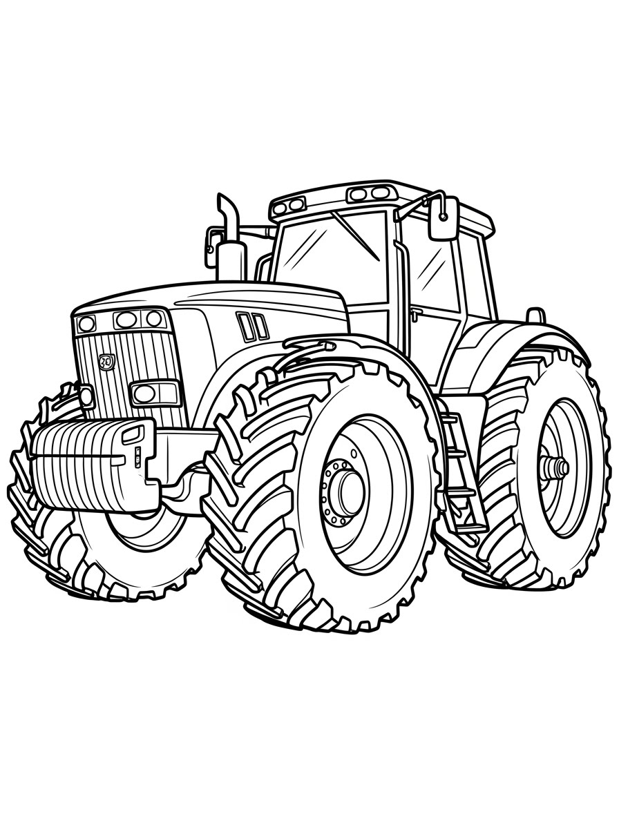 Desenho de Trator robusto com pneus grandes para colorir