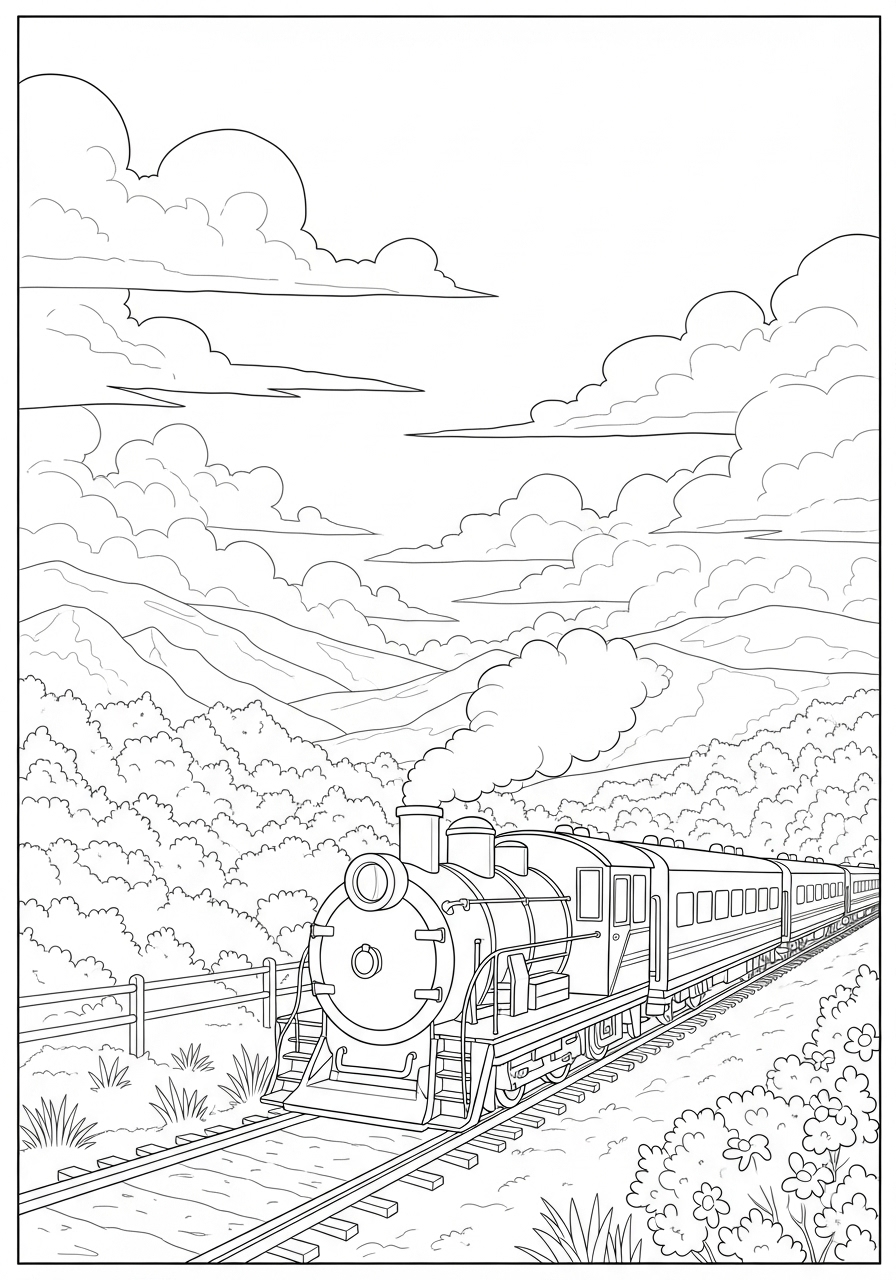 Desenho do Trem a Vapor para colorir