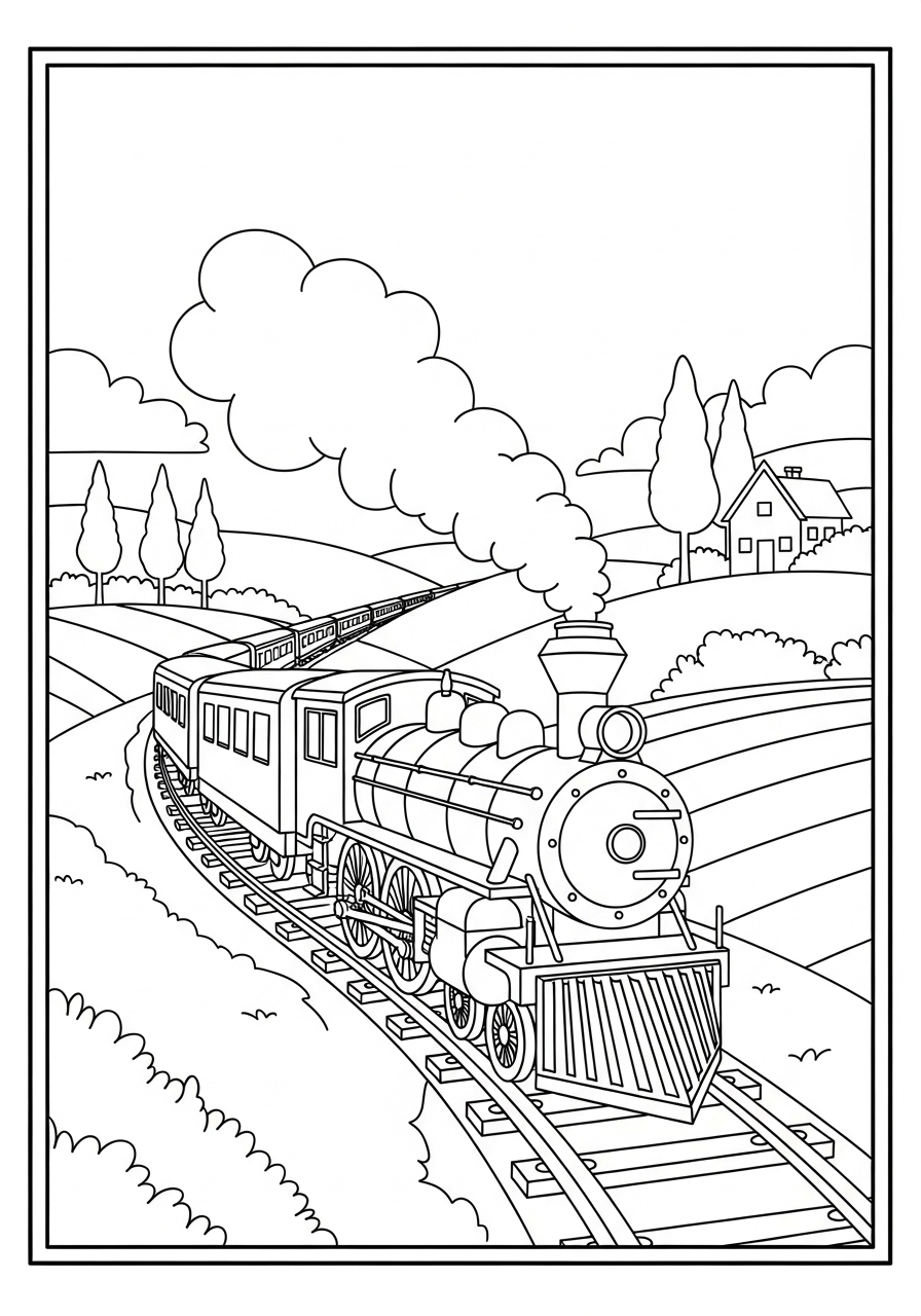 Desenho do Trem Realista para colorir