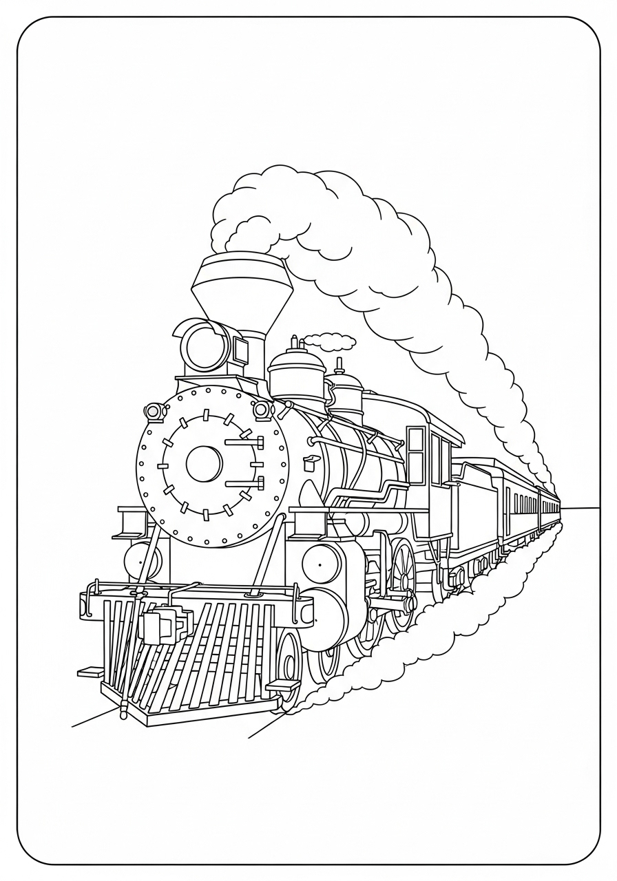 Desenho de Trem a Vapor para colorir