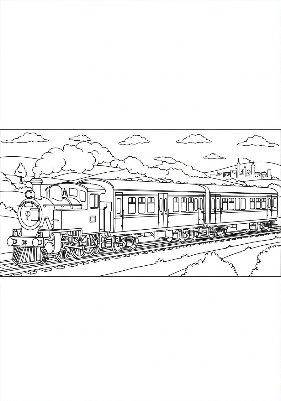 Desenho do Trem Clássico para colorir