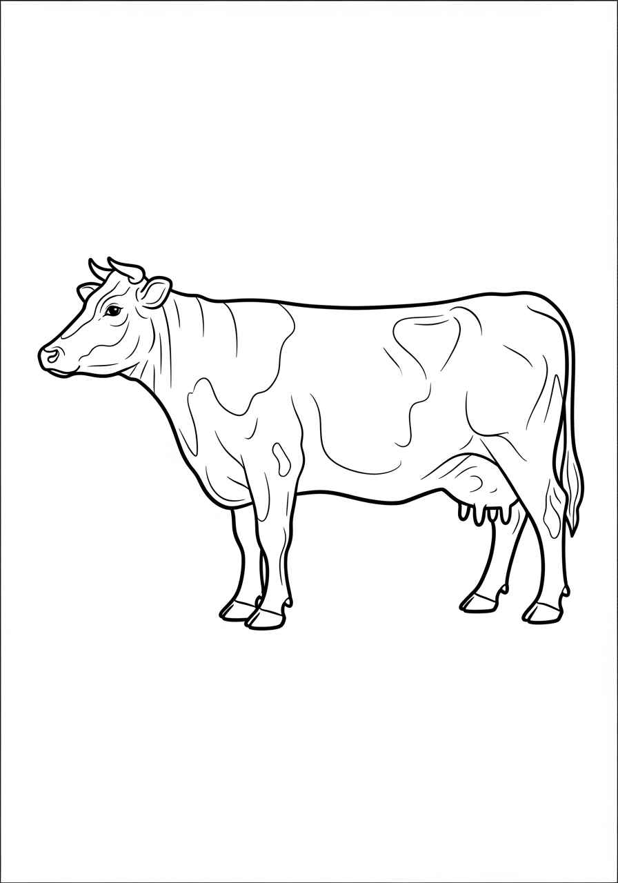 Desenho de Vaca em pé para colorir