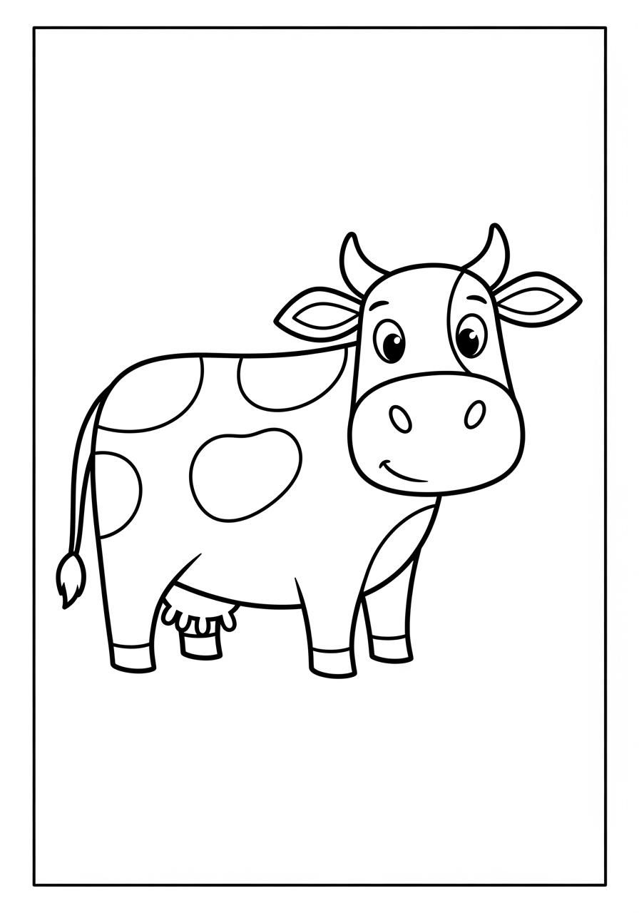 Desenho de Vaca sorridente com manchas para colorir