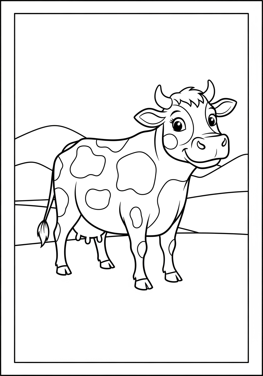 Desenho de Vaca sorridente com manchas para colorir