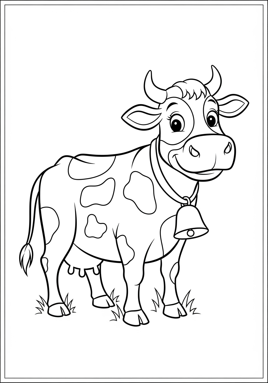 Desenho de Vaca fofa para colorir e se divertir