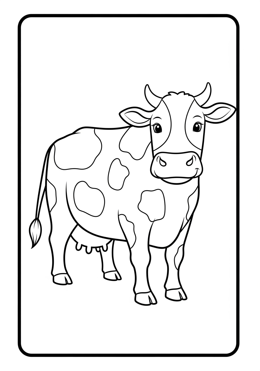 Desenho de Vaca com manchas para colorir e imprimir