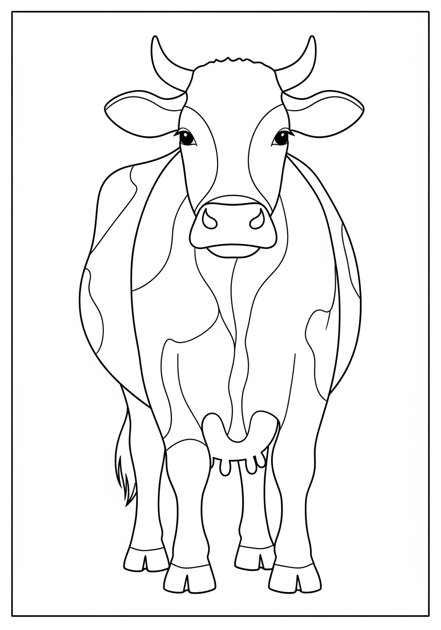 Desenho de Vaca grande com manchas para colorir