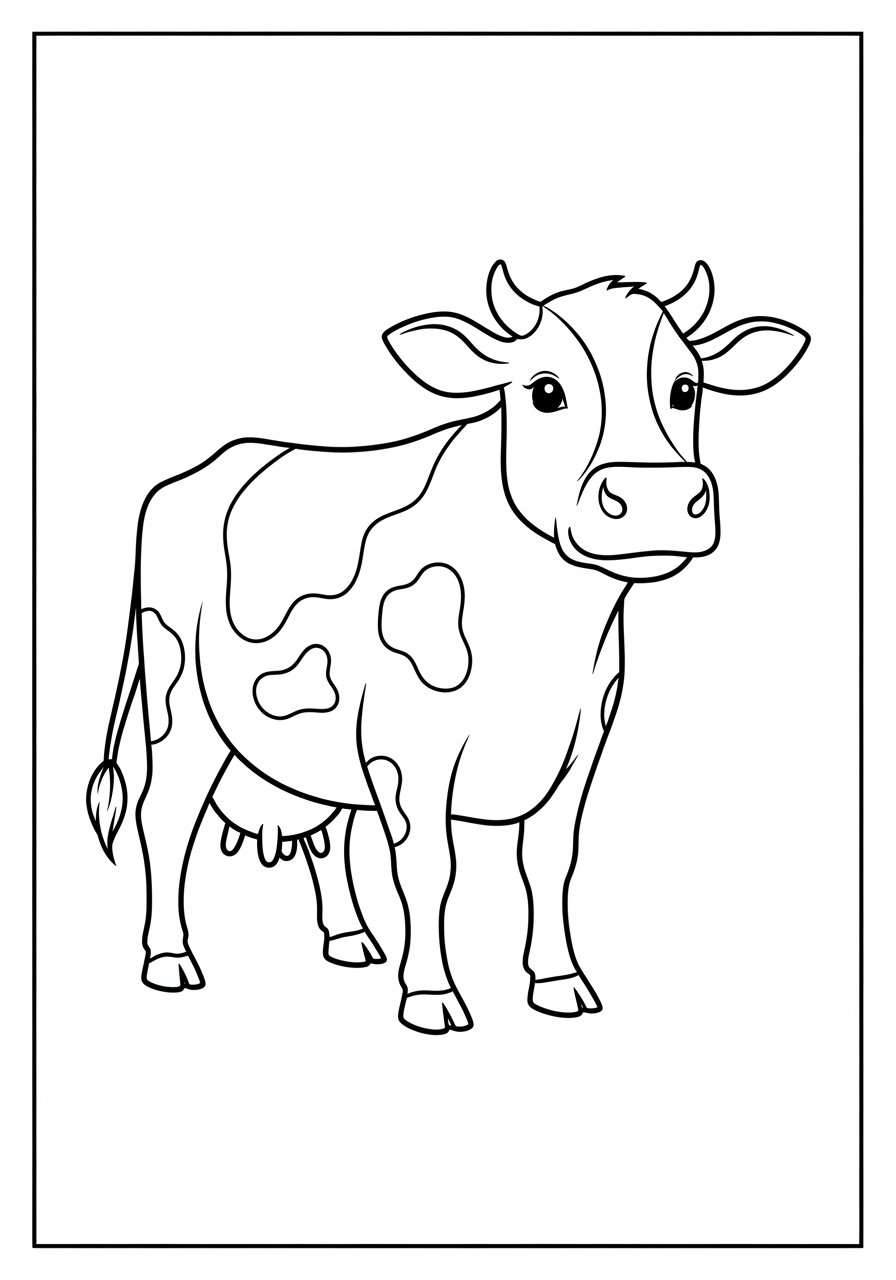 Desenho de Vaca para imprimir e colorir