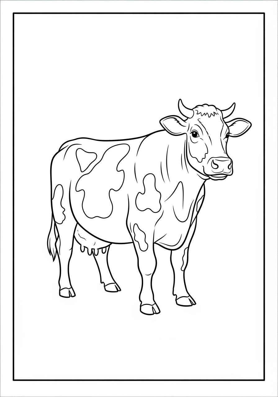 Desenho de Vaca com manchas para colorir