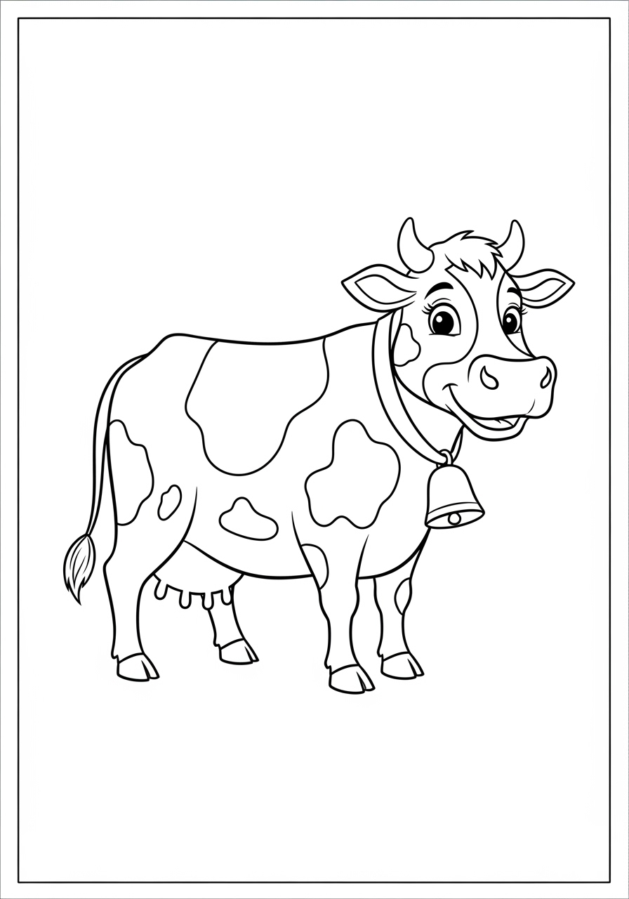 Desenho de Vaca sorridente para colorir