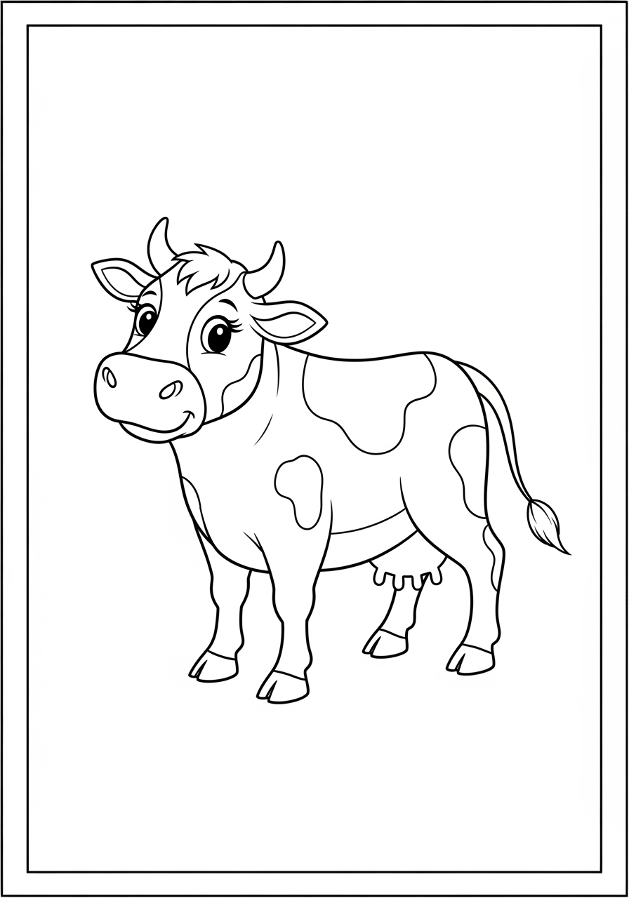 Desenho de Vaca simpática para colorir
