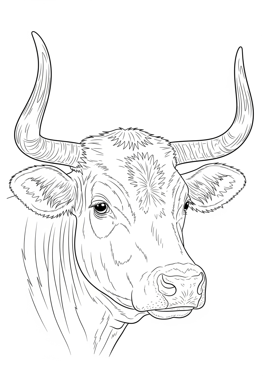 Desenho de Vaca em traço para colorir