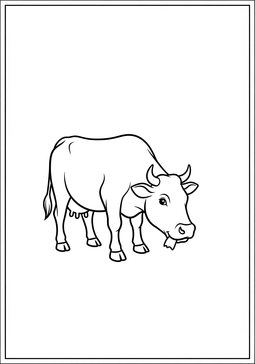 Desenho de Vaca em pé para colorir