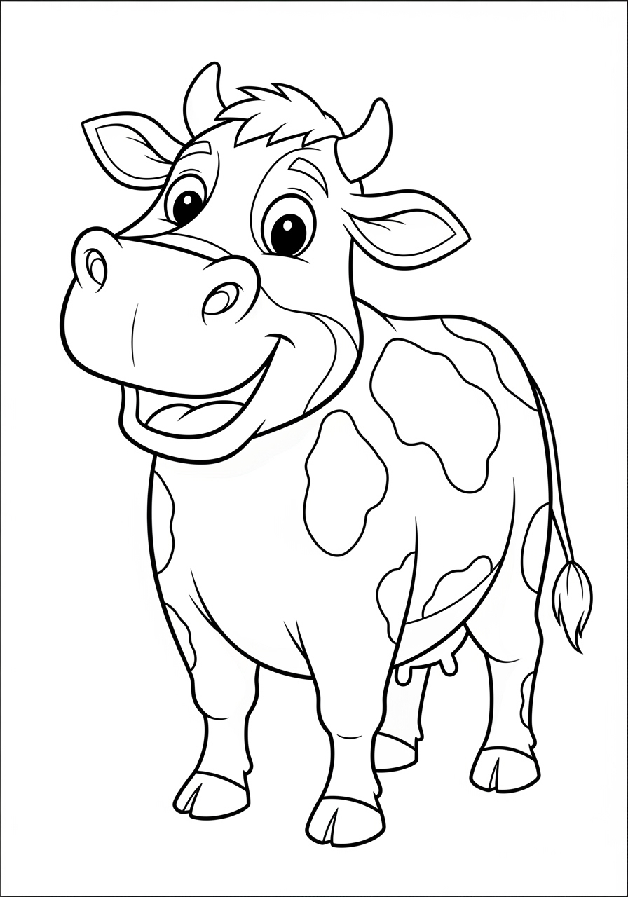 Desenho de Vaca sorridente com manchas para colorir