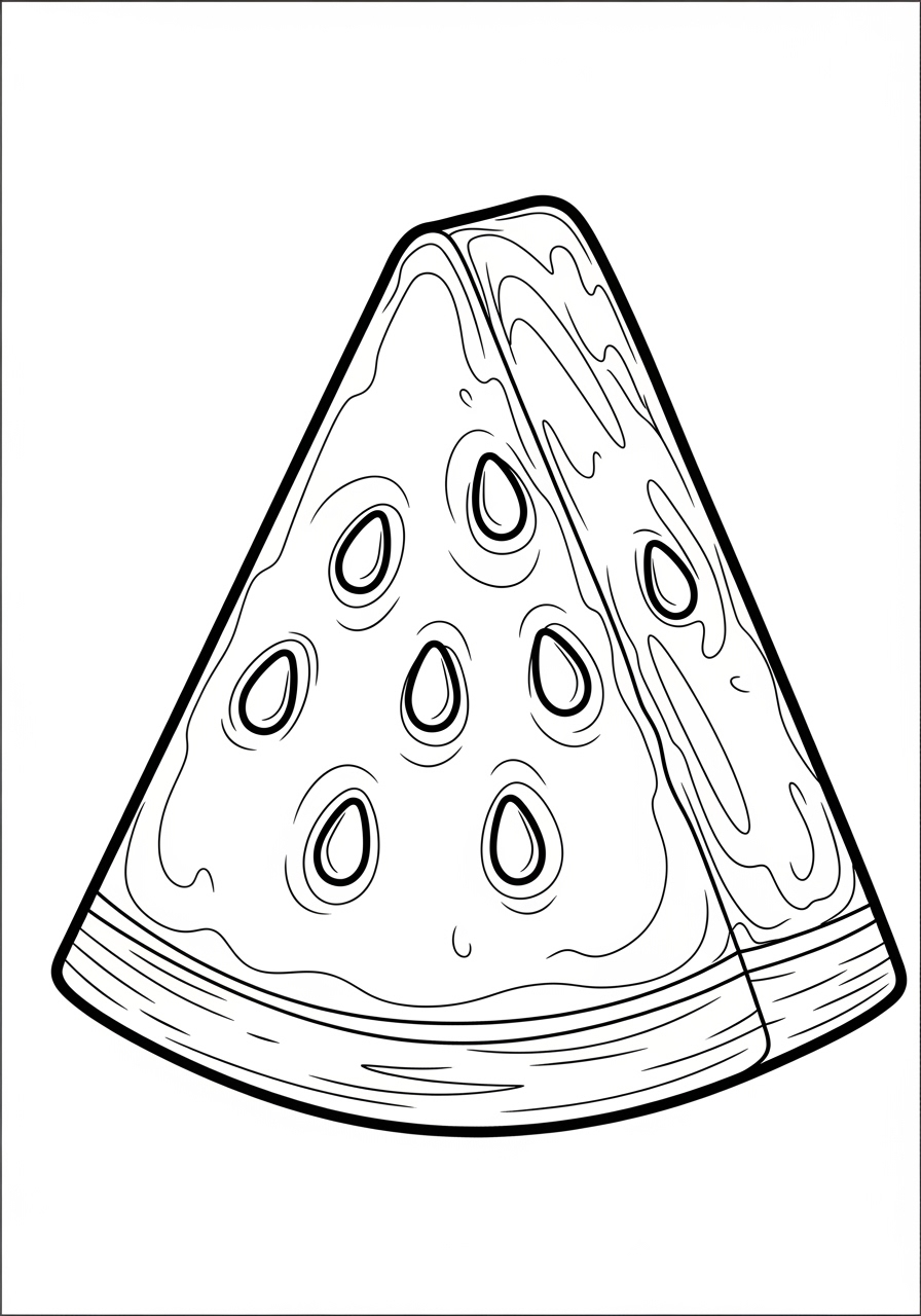 Desenho de Verão fatia de pizza para imprimir e colorir