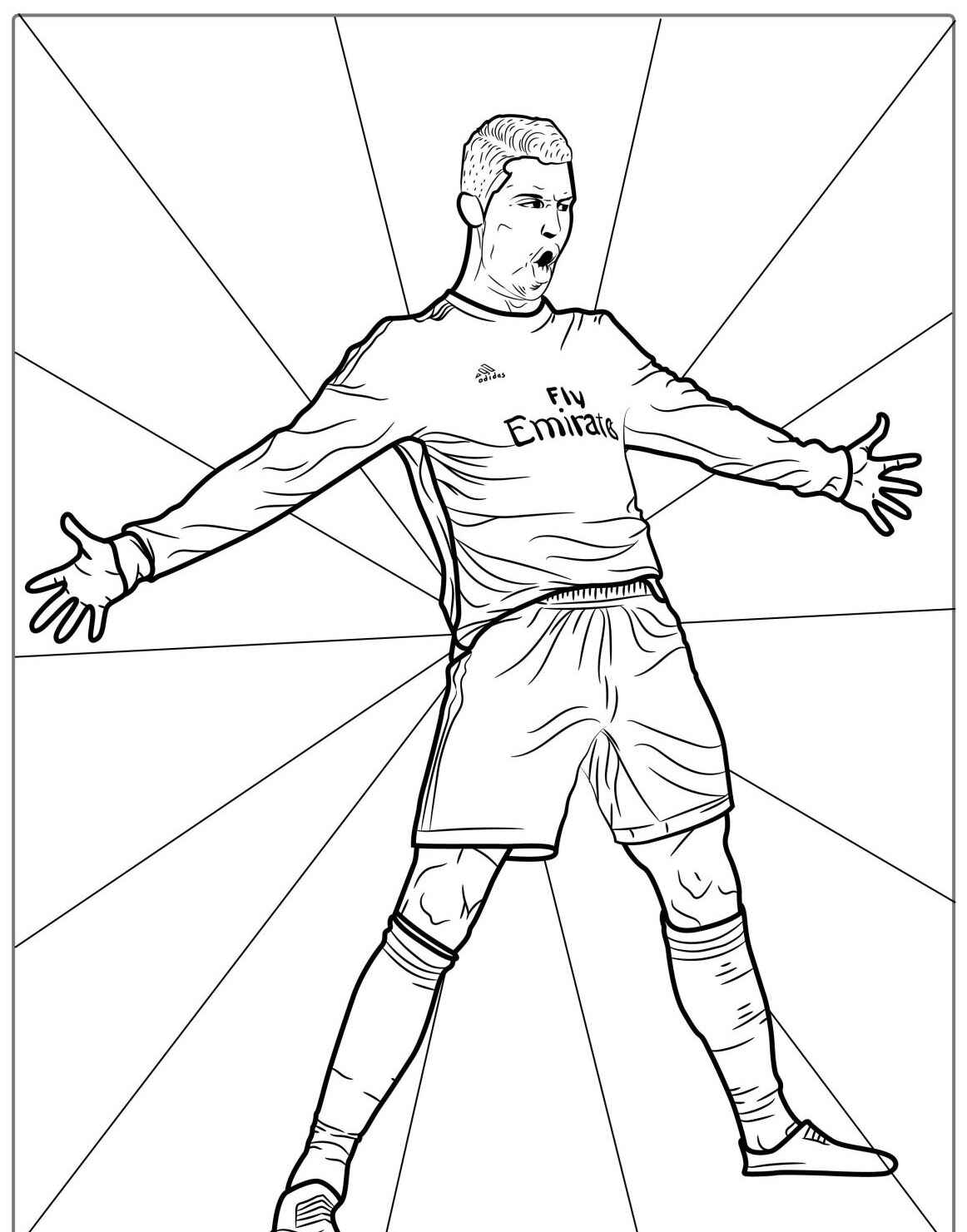 Desenho do Cristiano Ronaldo comemorando gol