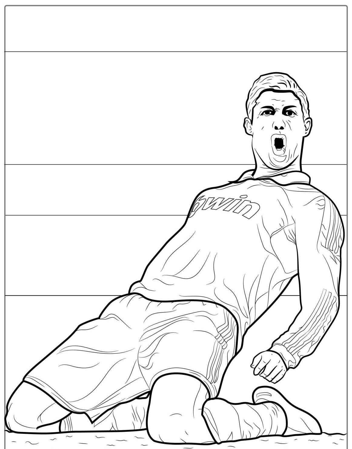 Desenho do Cristiano Ronaldo comemorando gol famoso