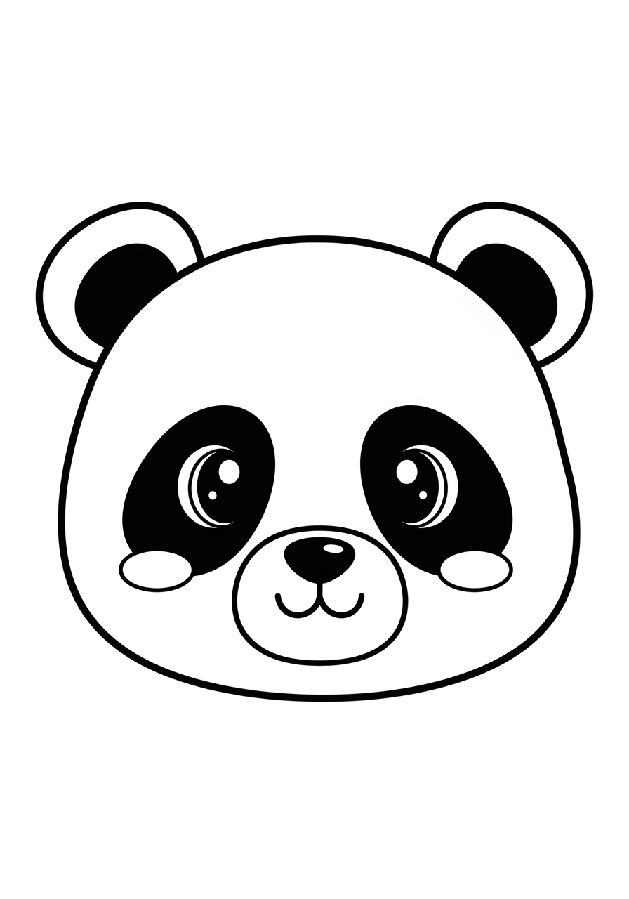 Desenho de Panda estilo kawaii para colorir
