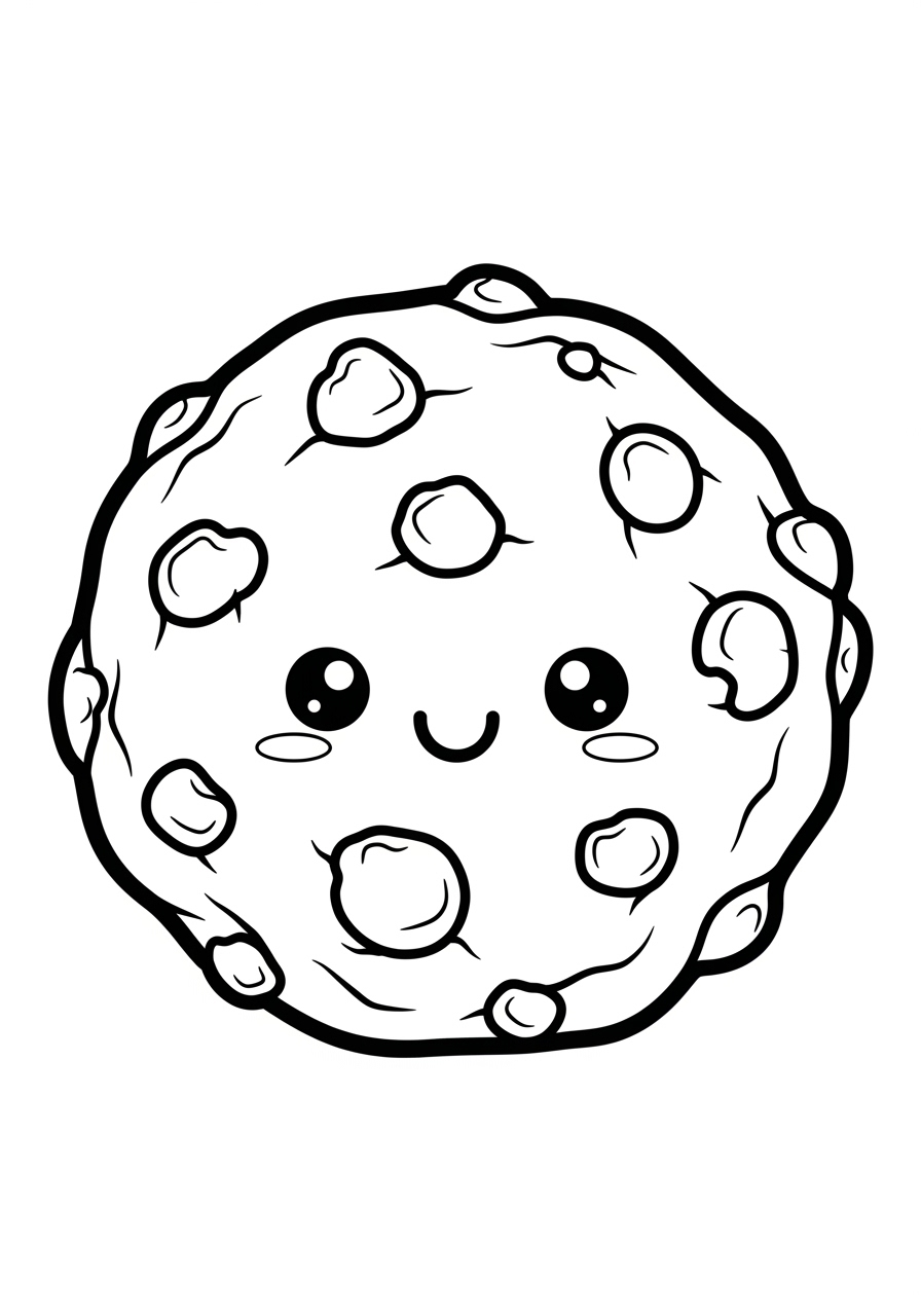 Desenho de Biscoito Kawaii para colorir