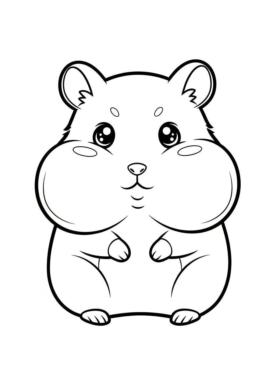 Desenho de Hamster fofo para colorir